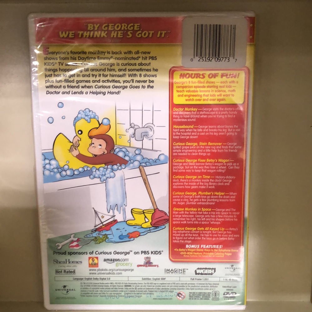 New Sealed Curious George “Goes To The Doctor and Lends Him A Helping Hand” DVD - Picture 2 of 3